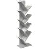 vidaXL Tr&auml; Bokhylla 6-Tier 30 x 18 x 100 cm Konstruerat tr&auml; Betonggr&aring;