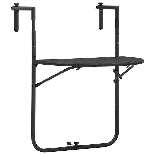 vidaXL Balkongbord brun 60x64x83,5 cm plast konstrotting