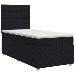 vidaXL Kontinentals&auml;ng med madrass Svart 90 x 190 cm Tyg