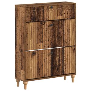 vidaXL Skosk&aring;p ALKMAAR 78 x 24 x 103 cm Konstruerat tr&auml; Gammalt tr&auml;