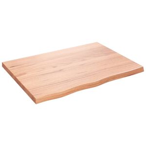 vidaXL V&auml;gghylla ljusbrun 80x60x(2-4) cm behandlad massiv ek