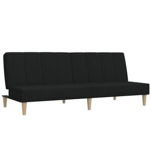 vidaXL B&auml;ddsoffa 2-sits svart tyg