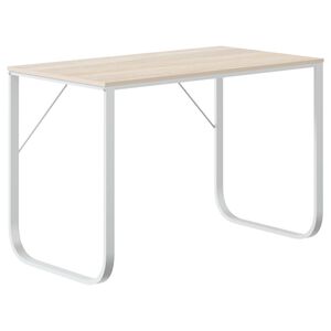 vidaXL Datorbord vit och ek 110x60x73 cm sp&aring;nskiva