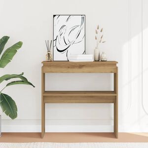 vidaXL Konsolbord artisan ek 80x30x80 cm konstruerat tr&auml;