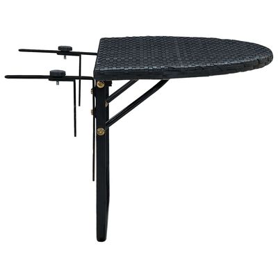 vidaXL Balkongbord 60x60x32 cm svart konstrotting