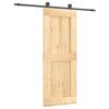 vidaXL Skjutd&ouml;rr Naturlig och svart 80 x 210 cm Massiv furutr&auml;d&ouml;rr