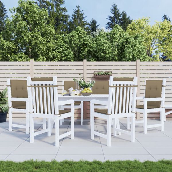 vidaXL Stolsdynor l&aring;gt ryggst&ouml;d 6 st melerad taupe 100x50x4 cm tyg