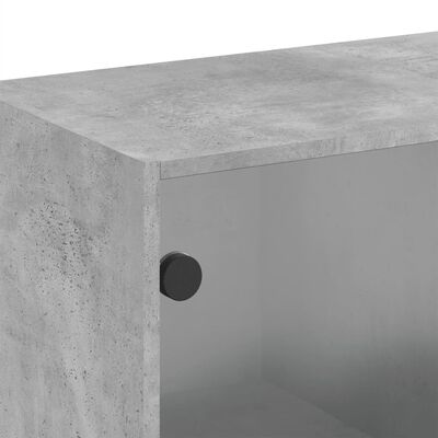 vidaXL Sidoskåp med glasdörrar betonggrå 68x37x68,5 cm