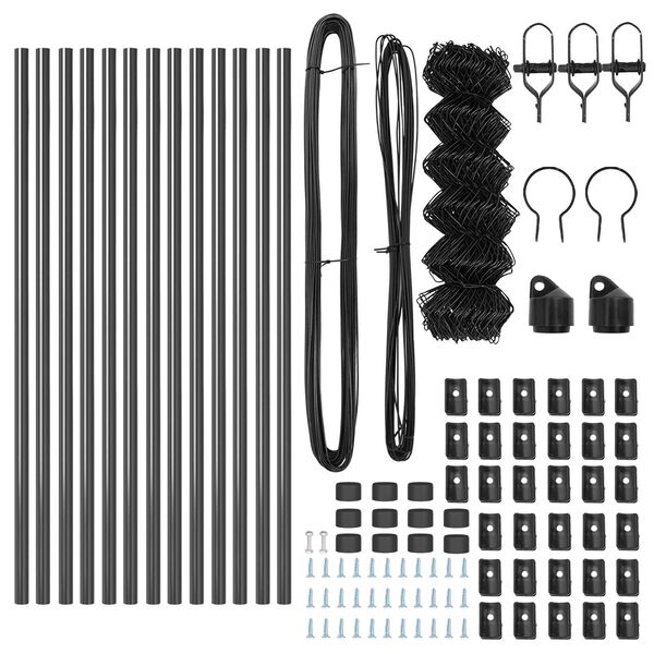 vidaXL Stängselstolpe Grå 25 x 0,4 m (40 x 40 mm nät) Stål och PVC
