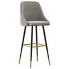 vidaXL Barstolar 2 st ljusgrå sammet