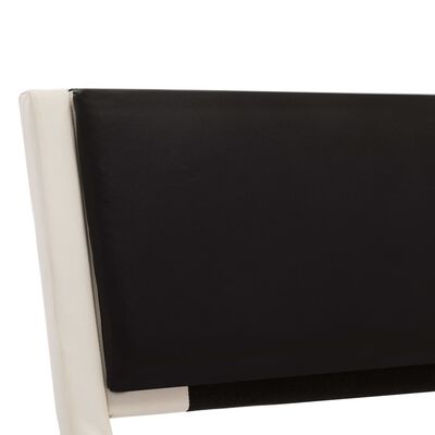 vidaXL Sängram med LED vit och svart konstläder 180x200 cm