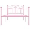 vidaXL Sängram utan madrass rosa metall 90x200 cm