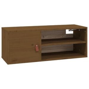 vidaXL V&auml;ggsk&aring;p honungsbrun 80x30x30 cm massiv furu