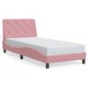 vidaXL Bed Frame with LED without Mattress Pink 90x200 cm Velvet