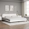 vidaXL Bed Frame "Dover" White and Black 200x200 cm Faux Leather