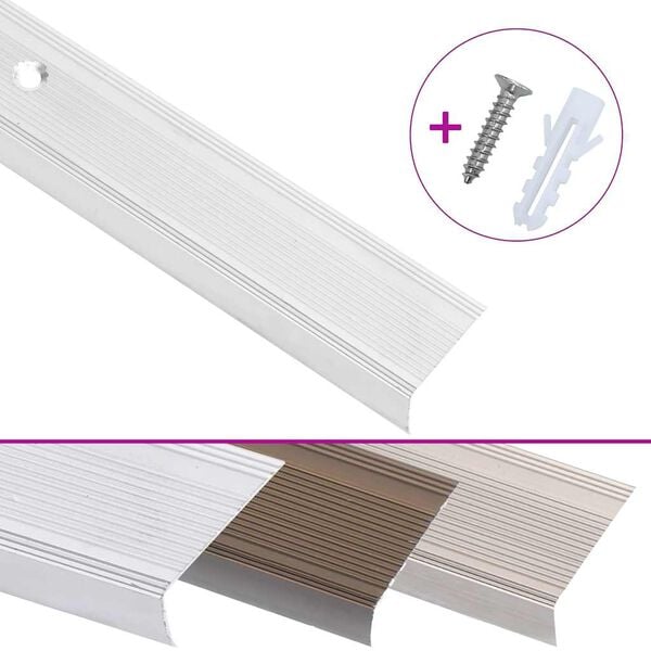 vidaXL Trappn&auml;sor i L-form 5 st aluminium 90 cm silver