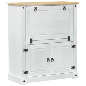 vidaXL Vinsk&aring;p Vit 97 x 45 x 114 cm Massiv furu