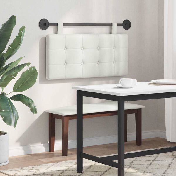 vidaXL H&auml;ngande Huvudgavel V&auml;ggmonterad Vit 100 x 55 x 5 cm Konstl&auml;der