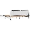 vidaXL Bed Frame with LED without Mattress "Zadar" White and Black 200x200 cm