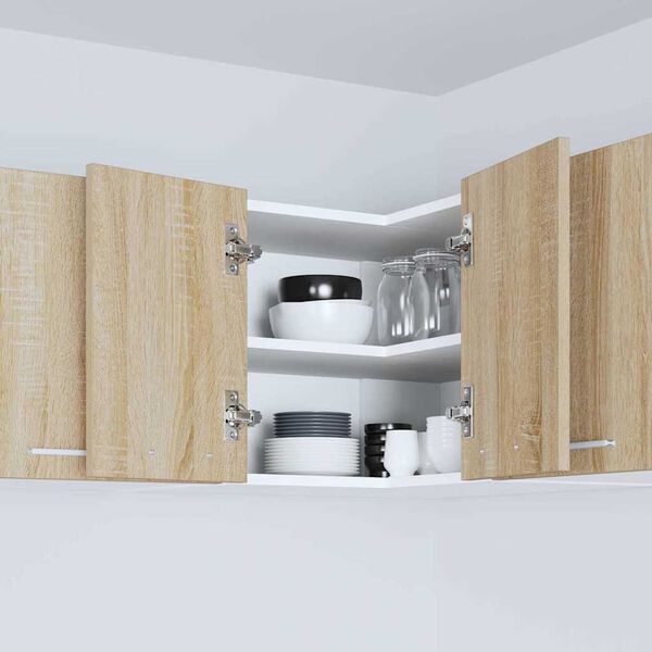 vidaXL H&auml;ngande sk&aring;p Sonoma ek och vit 57 x 57 x 40 cm Konstruerat tr&auml;