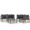 vidaXL Loungegrupp 5 delar med dynor antracit konstrotting