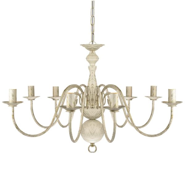 Kristallkrona antikvit metall 8 x E14 socklar