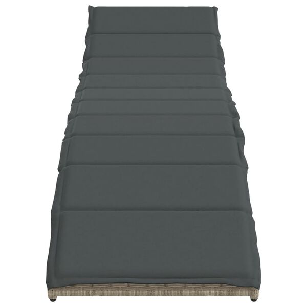 vidaXL Solsäng med dyna ljusgrå 55x199x50 cm konstrotting