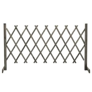 vidaXL Tr&auml;dg&aring;rdssstaket med spalj&eacute; gr&aring; 150x80 cm massivt grantr&auml;