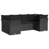 vidaXL Loungegrupp med dynor 6 delar svart konstrotting