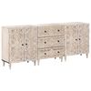 vidaXL Sideboard 3 st 60 x 33,5 x 75 cm Massivt mangotr&auml; Vit