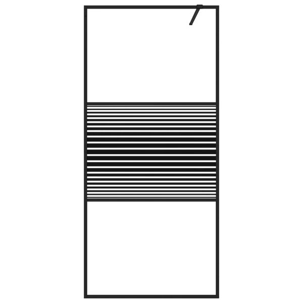 vidaXL Duschv&auml;gg svart 90x195 cm klart ESG-glas