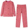 Pyjamas med l&aring;nga &auml;rmar f&ouml;r barn gammelrosa 104