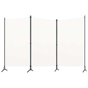 vidaXL Rumsavdelare 3 paneler vit 260x180 cm tyg