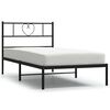 vidaXL S&auml;ngram med huvudgavel metall svart 75x190 cm