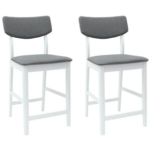 vidaXL Matstolar 2 pcs Vit 48 x 49 x 95 cm Massiv Gummitr&auml;