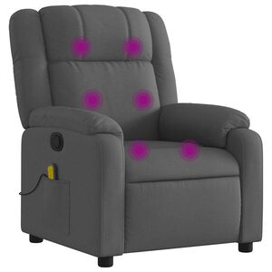 vidaXL Massagef&aring;t&ouml;lj m&ouml;rkgr&aring; tyg