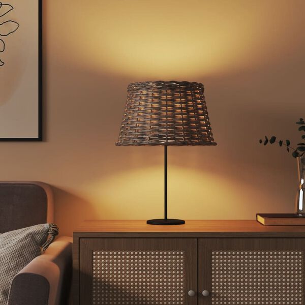 vidaXL Lampskärm brun Ø38x23 cm korgmaterial