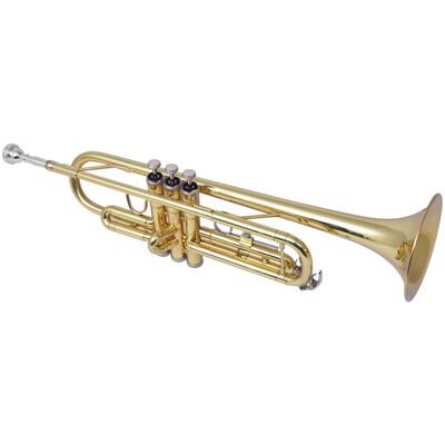 vidaXL Trumpet gul mässing med guldlack Bb