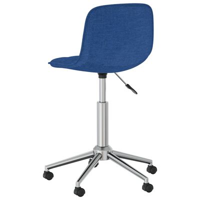 vidaXL Snurrbar kontorsstol blå tyg