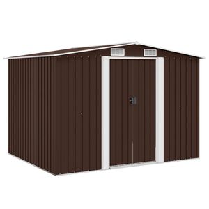 vidaXL F&ouml;rvaringsbod brun 257x205x178 cm st&aring;l