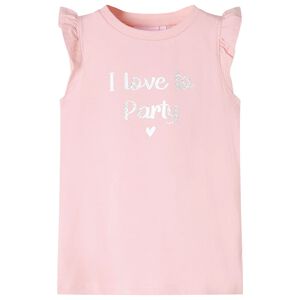 T-shirt med volang&auml;rmar f&ouml;r barn ljusrosa 104