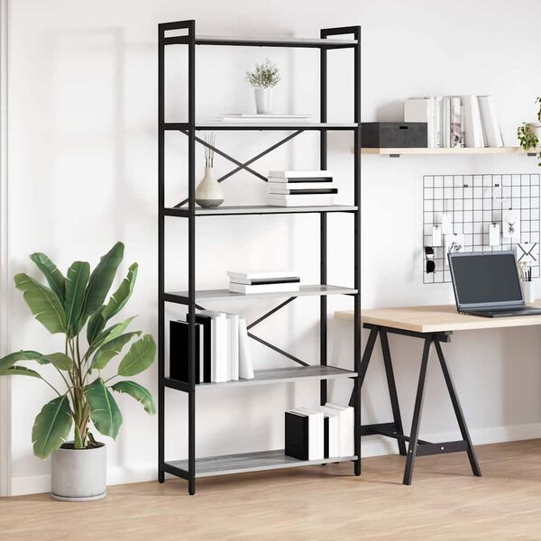 vidaXL Hyllsystem Gr&aring; sonoma 40 x 30 x 85 cm Konstruerat tr&auml;