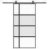 vidaXL Skjutd&ouml;rr med beslag svart 102,5x205 cm h&auml;rdat glas