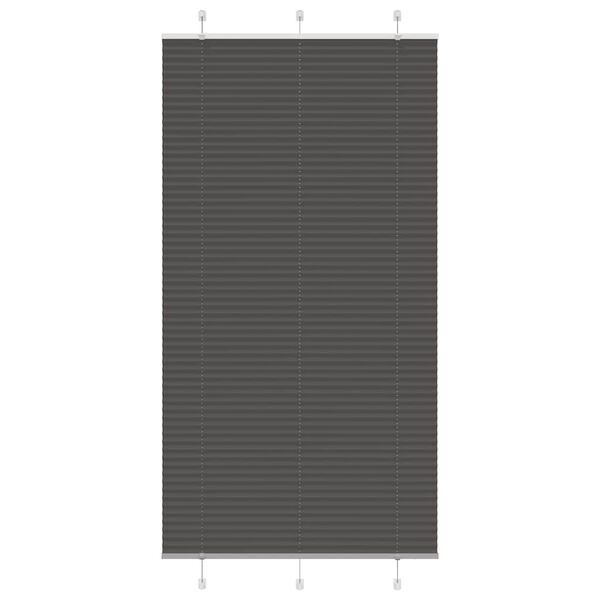 vidaXL Plisserad persienn svart 110x200 cm tyg bredd 109,4cm polyester