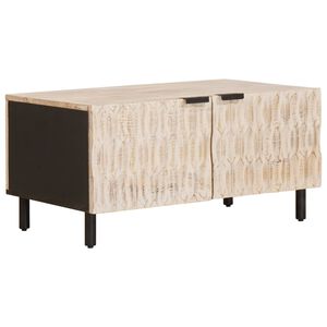 vidaXL Kaffeebord Vit 80 x 50 x 40 cm Massivt mangotr&auml;