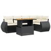 vidaXL Loungegrupp med dynor 6 delar svart konstrotting