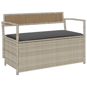 vidaXL F&ouml;rvaringsb&auml;nk f&ouml;r tr&auml;dg&aring;rd med dyna ljusgr&aring; konstrotting