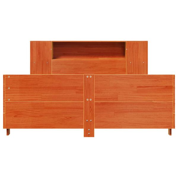 vidaXL S&auml;ngram utan madrass vaxbrun 160x200 cm massiv furu