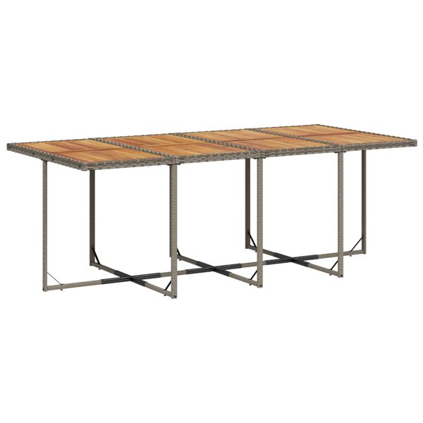 vidaXL Matgrupp f&ouml;r tr&auml;dg&aring;rden med dynor 9 delar gr&aring; konstrotting