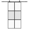 vidaXL Skjutd&ouml;rr med beslag svart 102,5x205 cm h&auml;rdat glas